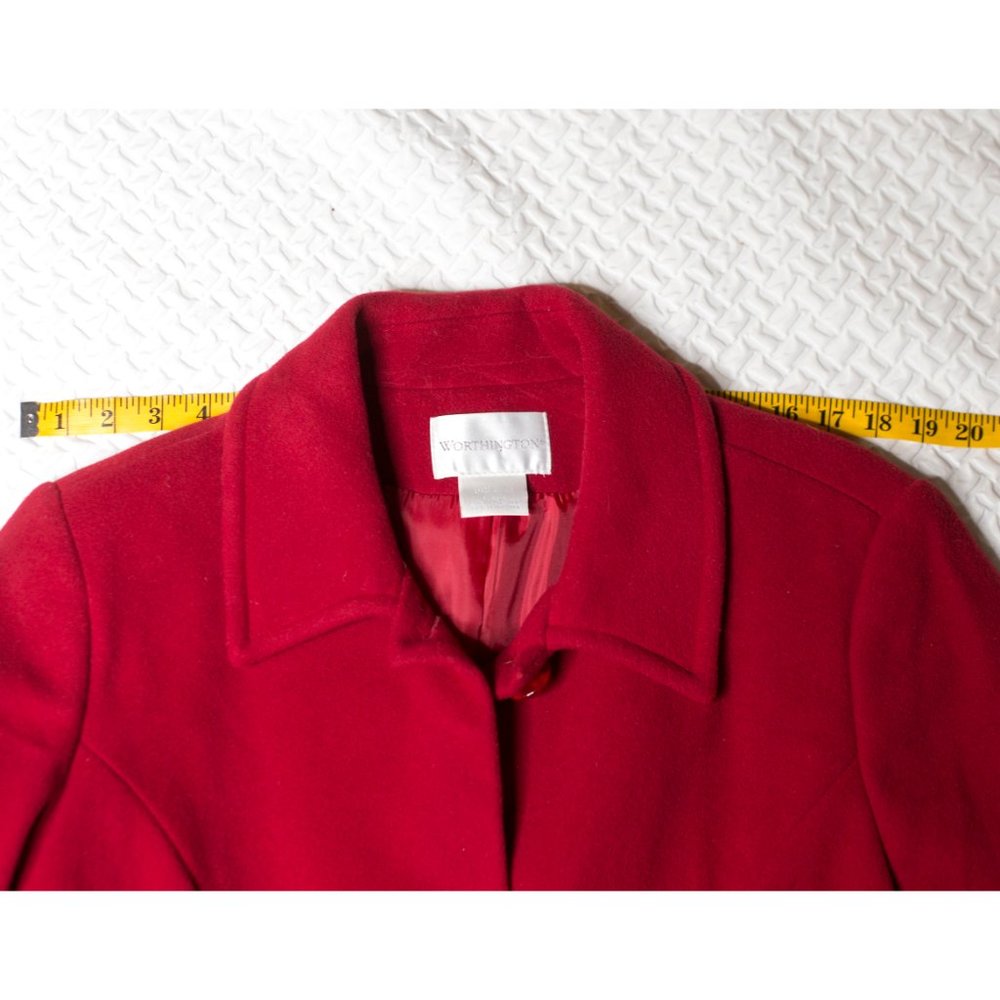 🌟$10🌟Worthington Red Wool Blend Pea Coat - Picture 4 of 6